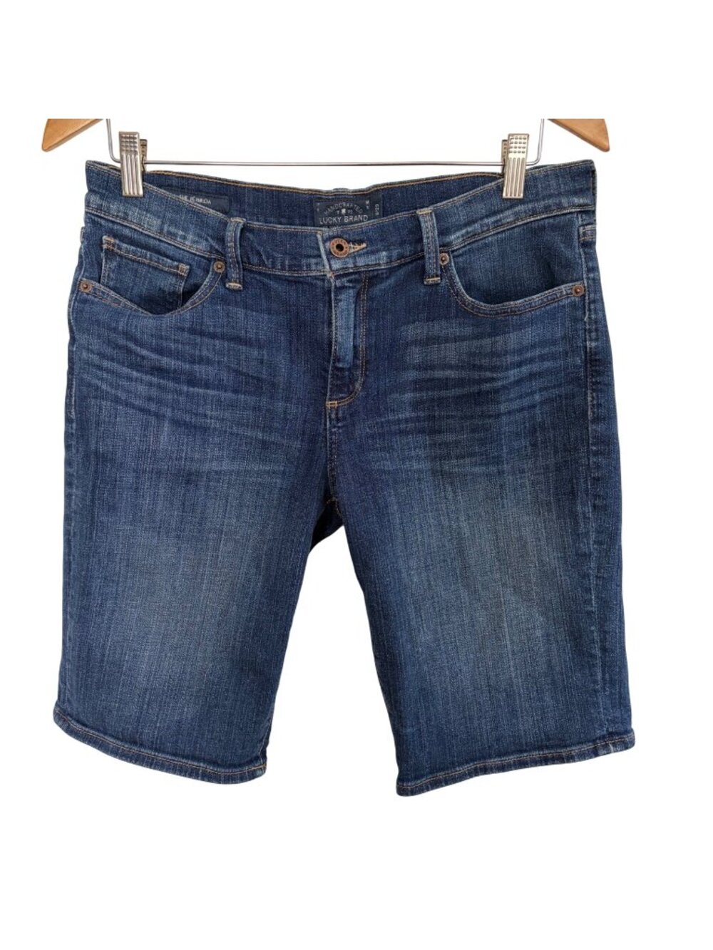 Lucky Brand The Bermuda Jean Shorts Womens 8 29 Medium Wash Slim Modest